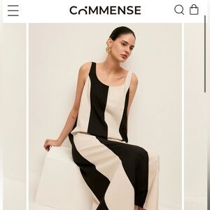 Commense Cotton & Linen Striped Sleeveless Maxi Dress 🖤